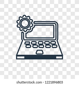 Laptop concept vector linear icon isolated on transparent background, Laptop concept transparency concept in outline style