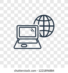 Laptop concept vector linear icon isolated on transparent background, Laptop concept transparency concept in outline style