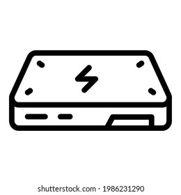 Icono de configuración del portátil. Esquema Icono vectorial de configuración de laptops para diseño web aislado en fondo blanco