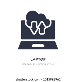 laptop connected to cloud icon on white background. Simple element illustration from Computer concept. laptop connected to cloud icon symbol design.