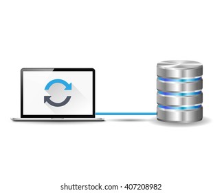 Laptop connected with database