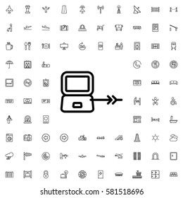 laptop connection icon illustration isolated vector sign symbol. Airport icons set.