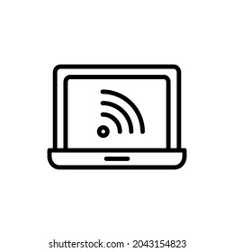 diseño vectorial de icono de línea de conexión portátil, icono de línea de trazo editable