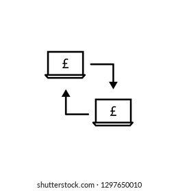 laptop, connection, pound icon. Element of finance illustration. Signs and symbols icon can be used for web, logo, mobile app, UI, UX on white background