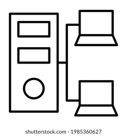 Laptop connections with cpu denoting concept of cpu network 