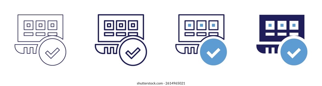 Laptop connector icon in 4 different styles. Thin Line, Line, Bold Line, Duotone. Duotone style. Editable stroke.