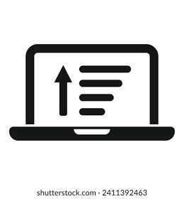 Icono de filtro de contenido para portátiles vector simple. Entrada creativa. Inteligente de red