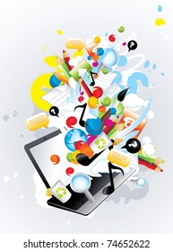 laptop contents vector illustration