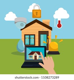 laptop controlling smarthome technology