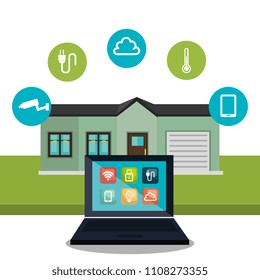laptop controlling smarthome technology