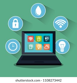 laptop controlling smarthome technology