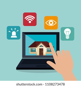 laptop controlling smarthome technology