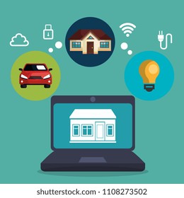 laptop controlling smarthome technology