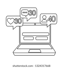 laptop with counter speech bubbles
