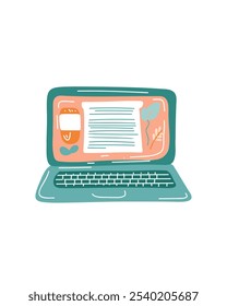 Laptop in a cozy workspace