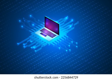 abstracto de tecnología futurista de chip cpu portátil.