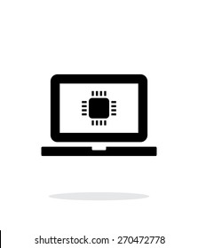 Laptop CPU simple icon on white background. Vector illustration.