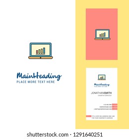 Laptop Creative Logo and business card. vertical Design Vector