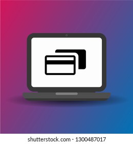 laptop and credit card icon