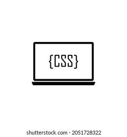 laptop, CSS icon in IT set