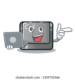 With laptop ctrl button in the cartoon shape