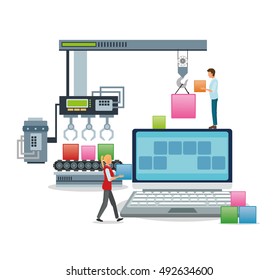 Laptop cubes and avatars design