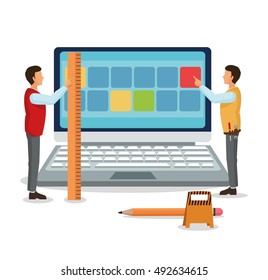 Laptop cubes and avatars design