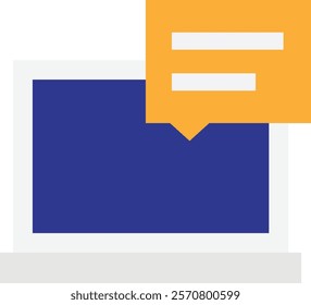 Laptop Cumputer Business Icon Vector Flat Illustration