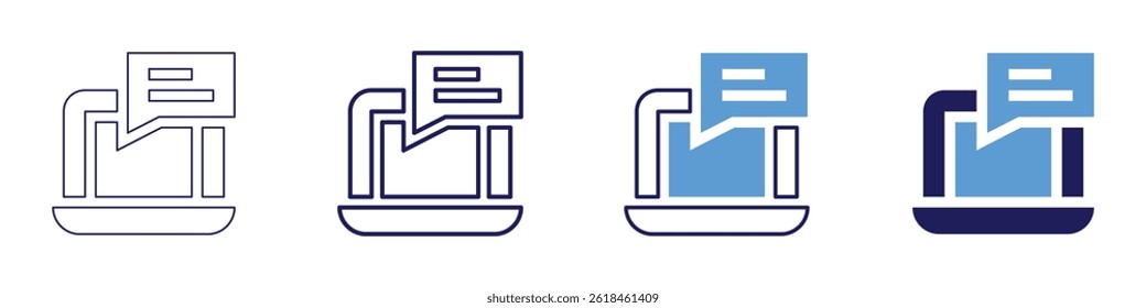 Laptop cursor icon in 4 different styles. Thin Line, Line, Bold Line, Duotone. Duotone style. Editable stroke.