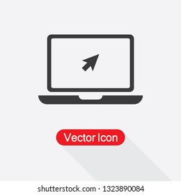 Laptop With Cursor Icon Vector Illustration Eps10