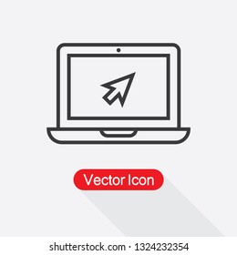 Laptop With Cursor Icon Vector Illustration Eps10