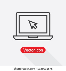 Laptop With Cursor Icon Vector Illustration Eps10