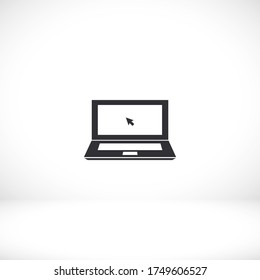 laptop cursor icon vector . Lorem Ipsum Flat Design 