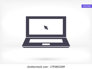 laptop cursor icon vector . Lorem Ipsum Flat Design 