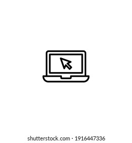 Laptop with cursor icon vector for web, computer and mobile app