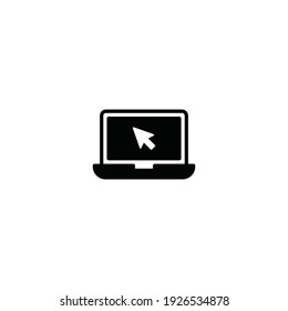 Laptop with cursor icon vector for web, computer and mobile app