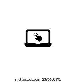 Laptop with cursor icon vector for web site Computer and mobile app
