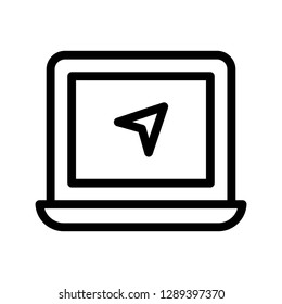 laptop cursor line icon