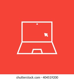 Portátil con icono de línea de cursor.