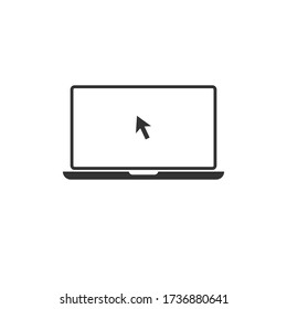 Laptop With Cursor Vector Icon