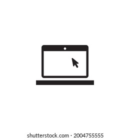 Laptop with cursor vector icon