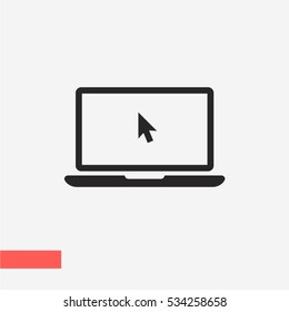 Portátil con icono de vector de cursor