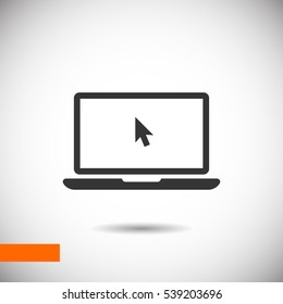 Laptop with cursor vector icon