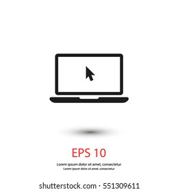 Laptop with cursor vector icon