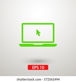 Laptop with cursor vector icon