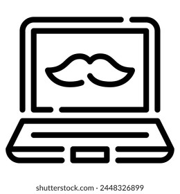 Laptop Dad Icon for web, app, infographic, etc