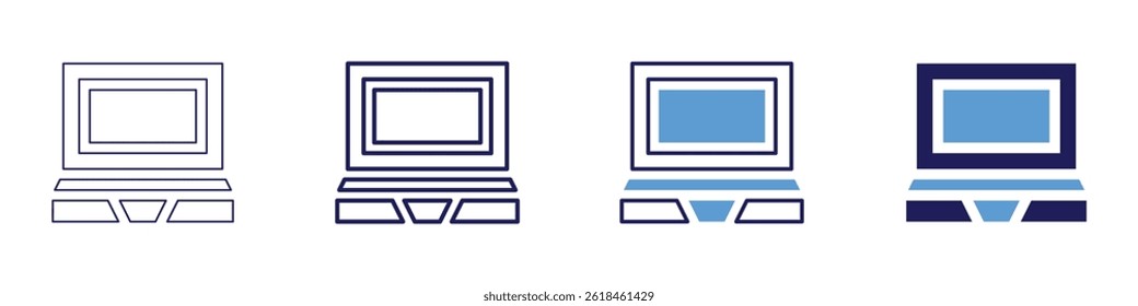 Laptop daily icon in 4 different styles. Thin Line, Line, Bold Line, Duotone. Duotone style. Editable stroke.