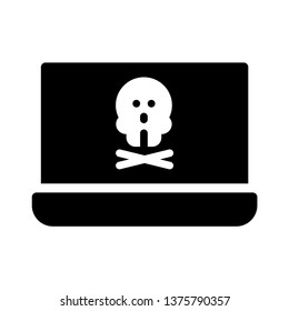 laptop danger glyph icon