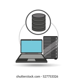 laptop data server center icon vector illustration eps 10