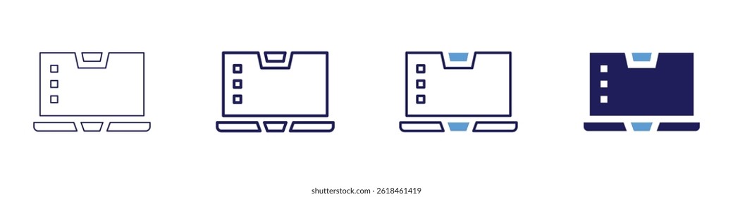 Laptop deal icon in 4 different styles. Thin Line, Line, Bold Line, Duotone. Duotone style. Editable stroke.